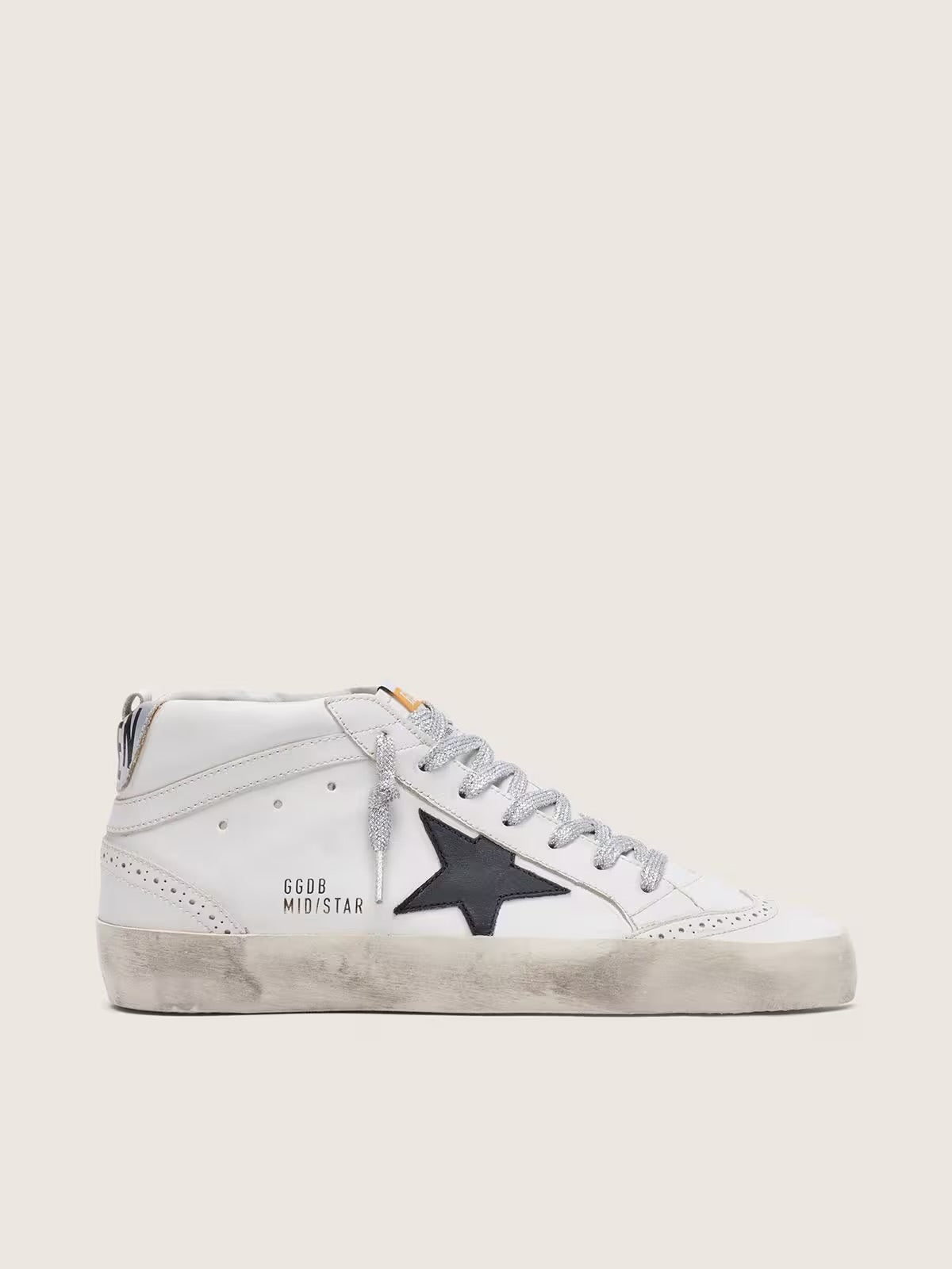 GGDB - Mid Star femme avec contrefort lamé et lacets pailletés
