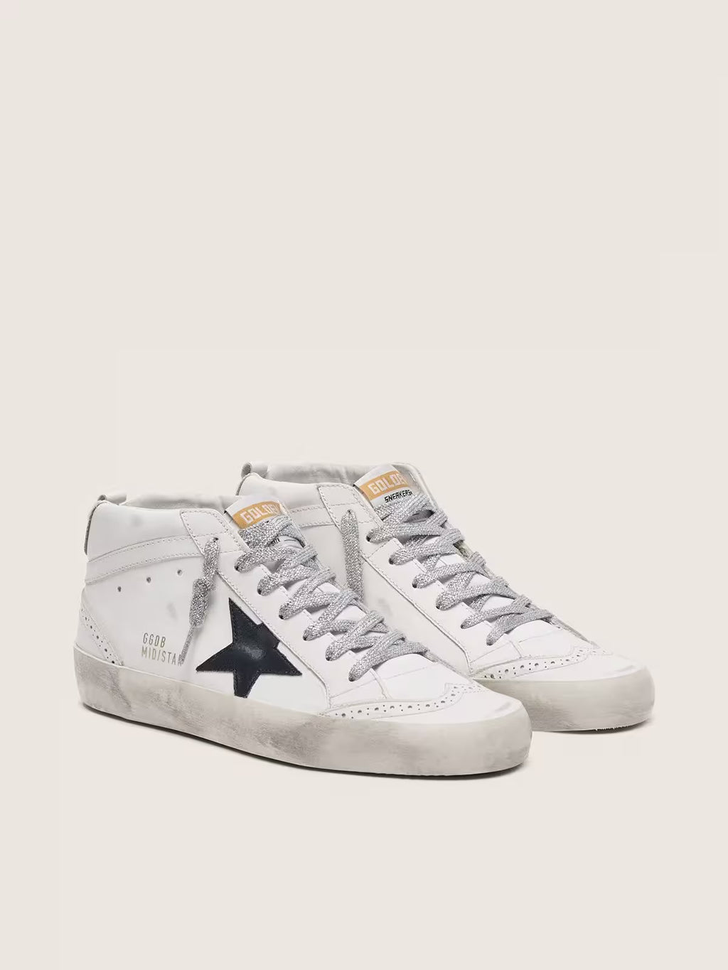 GGDB - Mid Star femme avec contrefort lamé et lacets pailletés